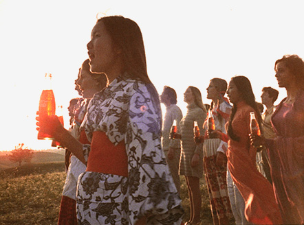 The vintage ‘Hilltop’ Coca-Cola ad, blatantly appropriating the hippie subculture while removing its underlying political motivation.